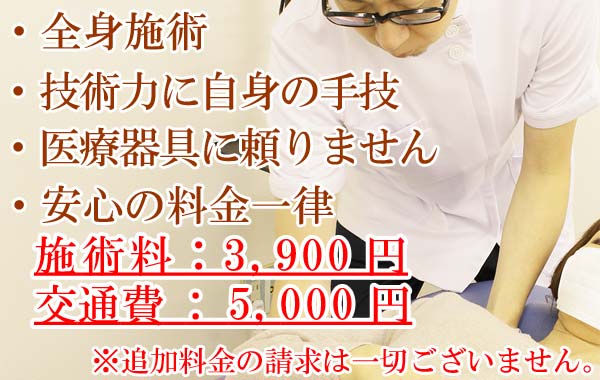 しらさぎ活法整体院名古屋名東区店の出張整体施術料金画像